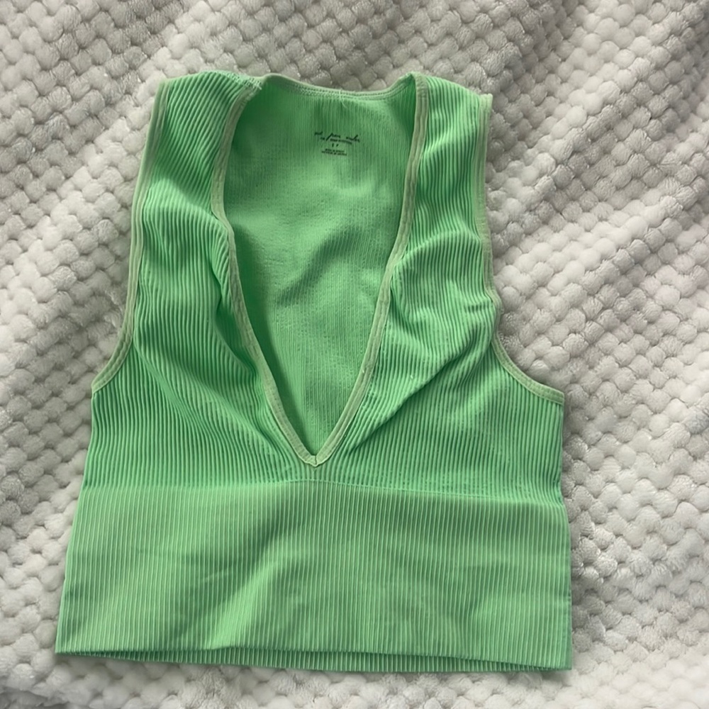 urban outfitters rubber neon green top